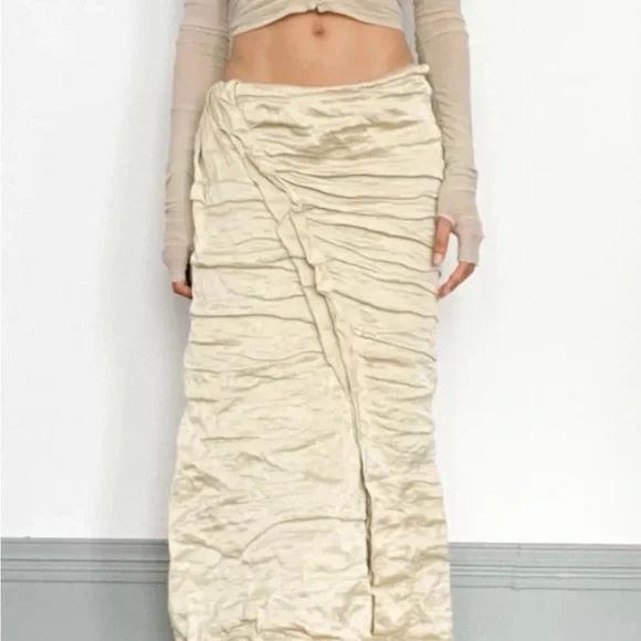 Donna Karan Sz US 4, GB 6 Ecru Silk Skirt - Picture 10 of 16